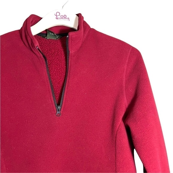 Eddie Bauer 2000’S Red 1/2 Zip Fleece Pullover Cozy Sweatshirt Size Small - Picture 5 of 16